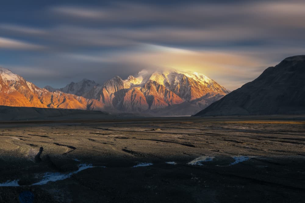 Golden Hour Peaks by UU — canvas wall art