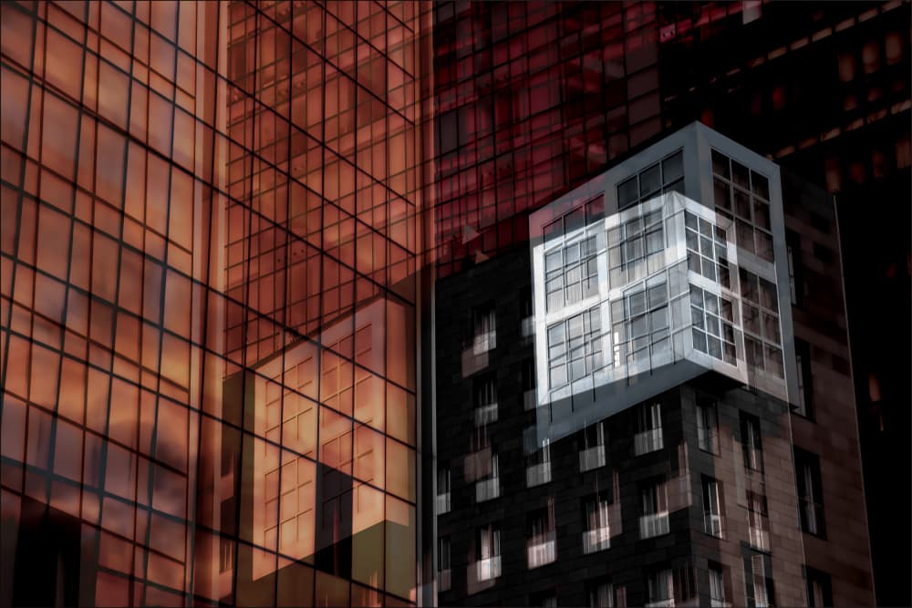 Modern City Reflections by Gilbert Claes — canvas wall art