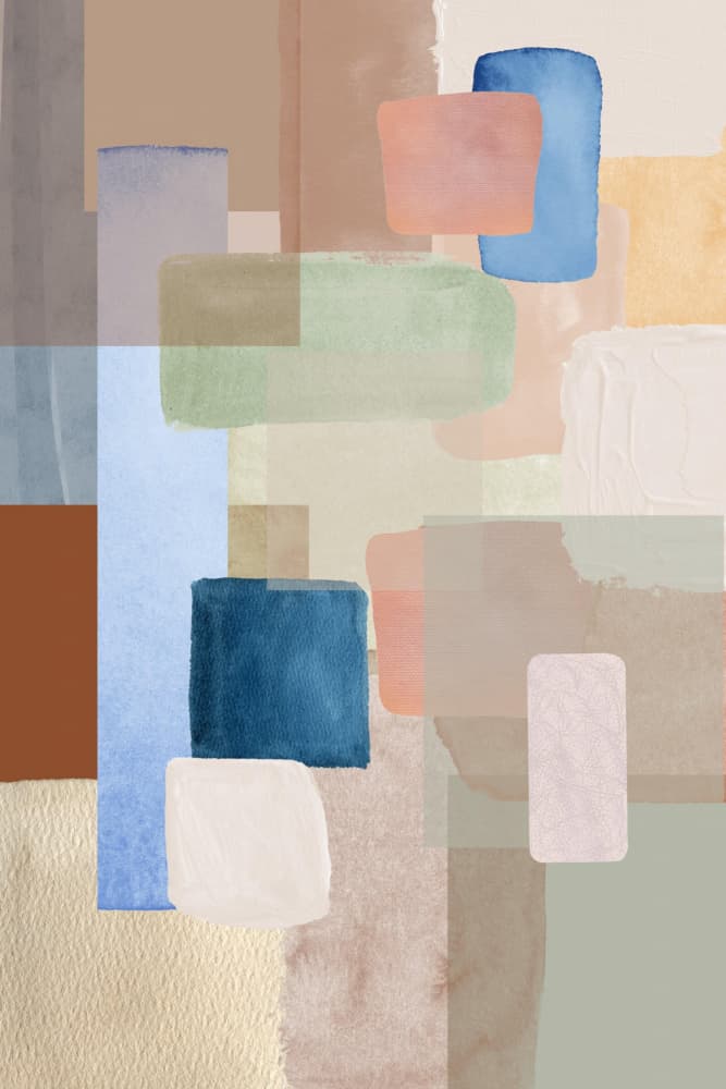 Muted Geometric Abstract by Sally Ann Moss — canvas wall art