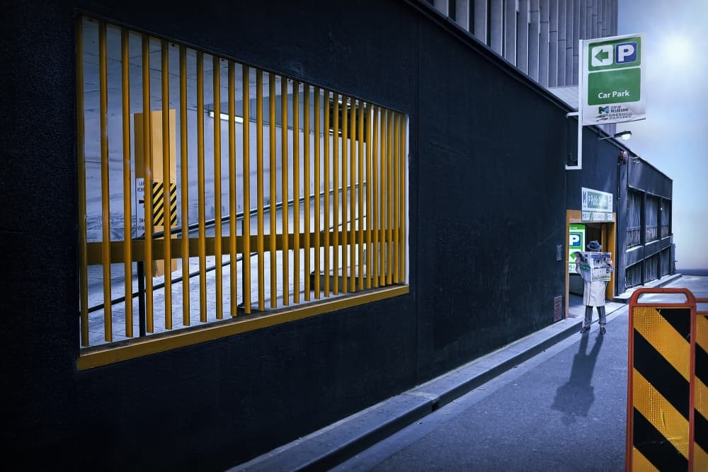Urban Car Park Entrance by Adrian Donoghue — canvas wall art