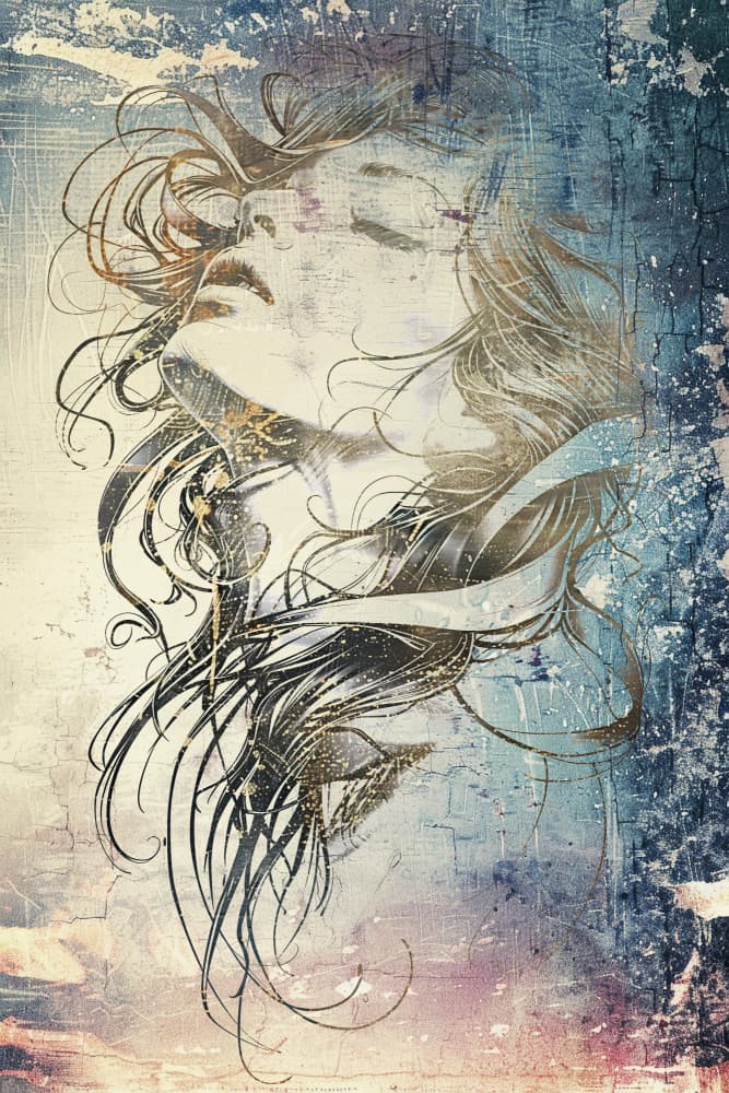 Ethereal Blue Portrait by Rafal Kulik — canvas wall art