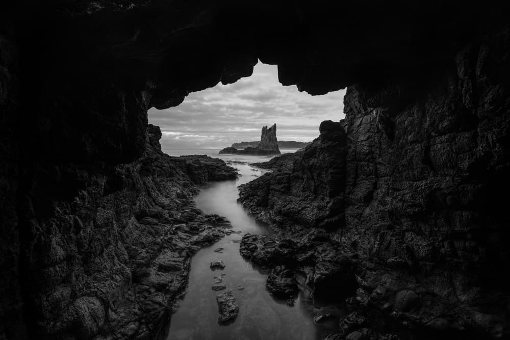 Dark Sea Cave View by Edwin de Groote — canvas wall art