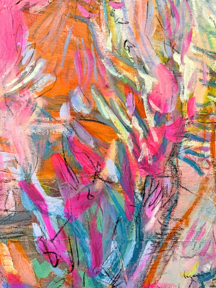 Pink abstract petals by Dorothy Fagan — canvas wall art