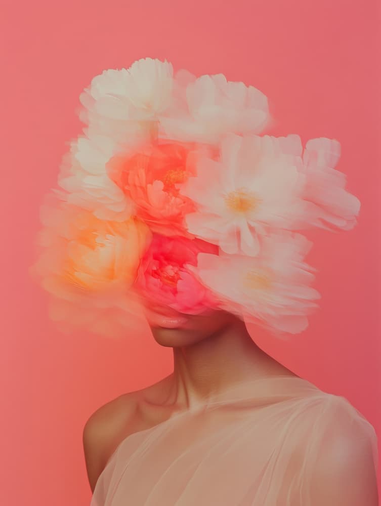 Ethereal Bloom Portrait by Bilge Paksoylu — canvas wall art