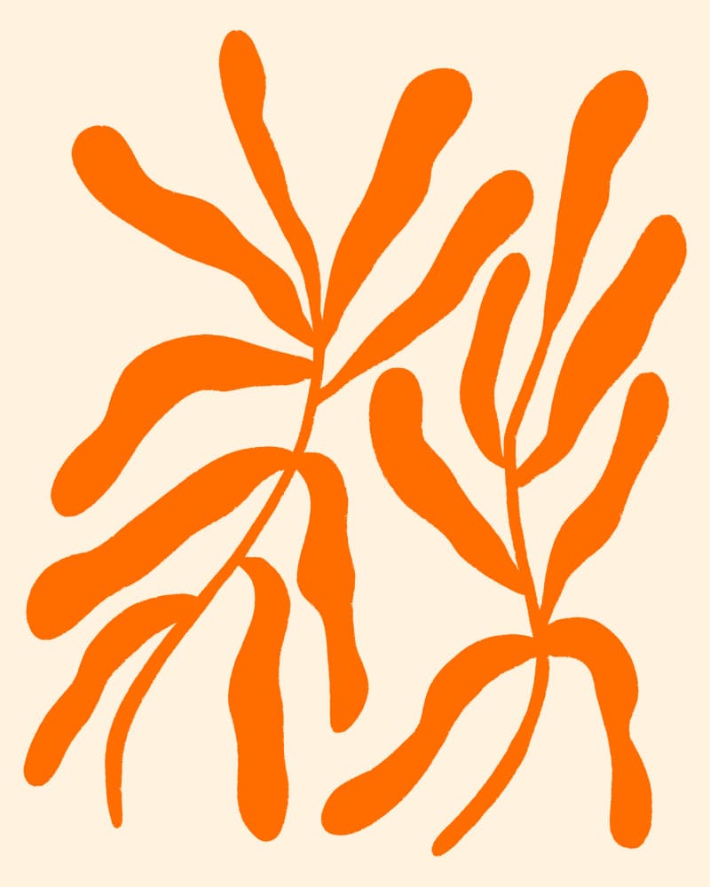 Abstract Orange Leaves