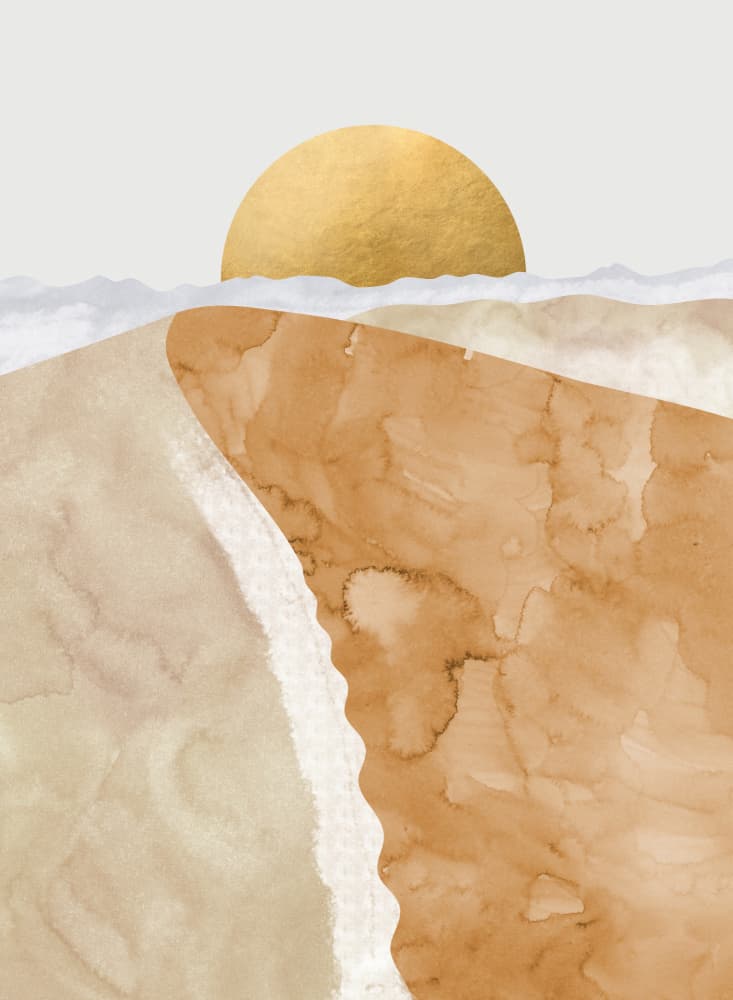 Golden Desert Sun by Rosana Laiz Blursbyai — canvas wall art