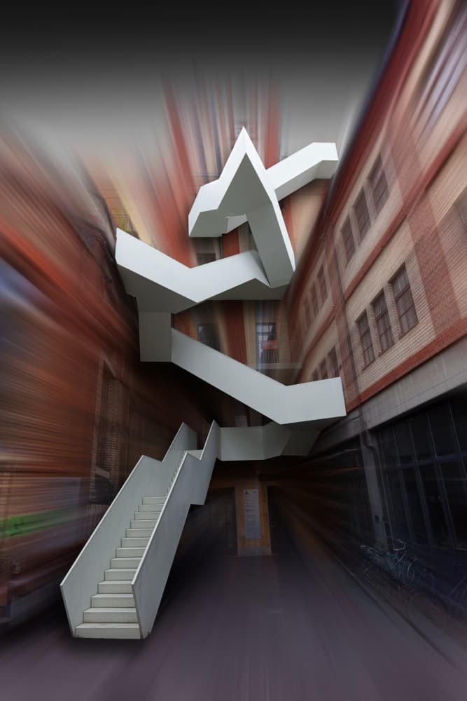 Dynamic Urban Stairs by Erhard Batzdorf — canvas wall art