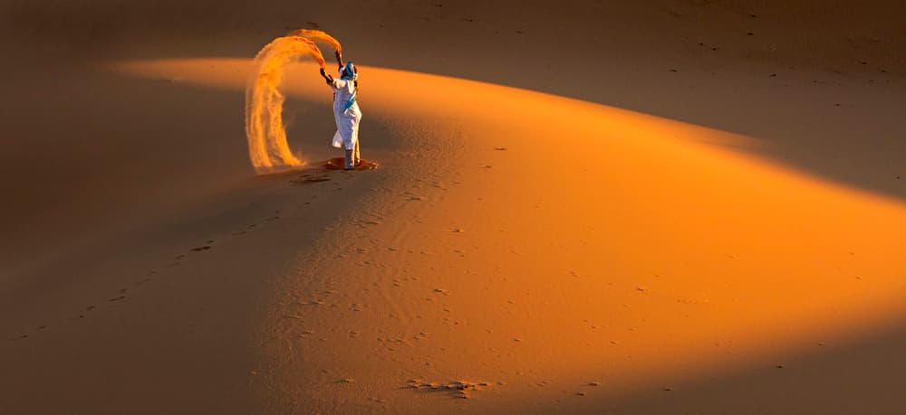 Golden Desert Ritual by Lazar Ioan Ovidiu — canvas wall art