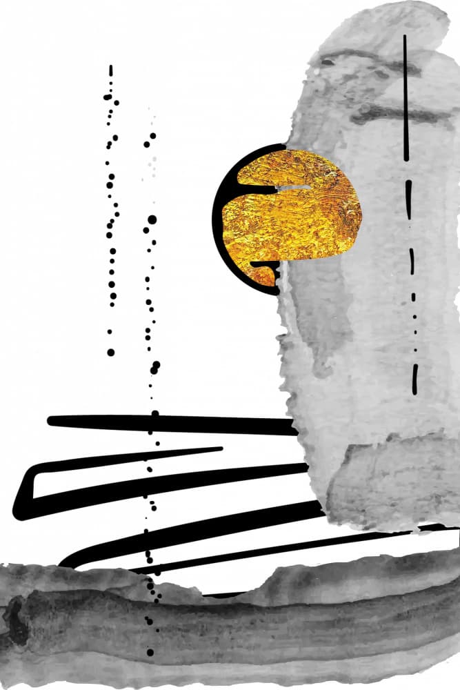 Abstract Gold Sun by Fun Qui — canvas wall art