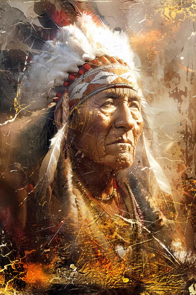 Dignified Native Chief by Rafal Kulik — canvas wall art