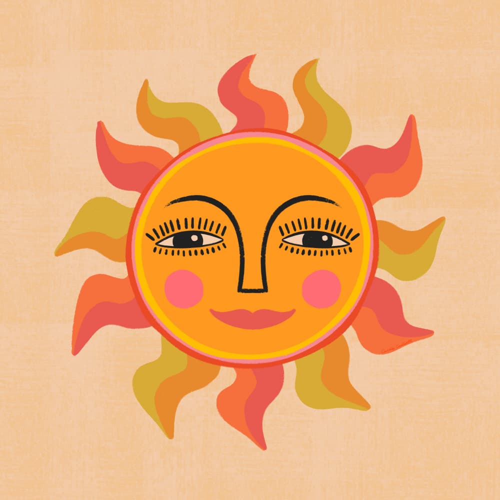 Cute Sun by Carrie Cantwell — canvas wall art