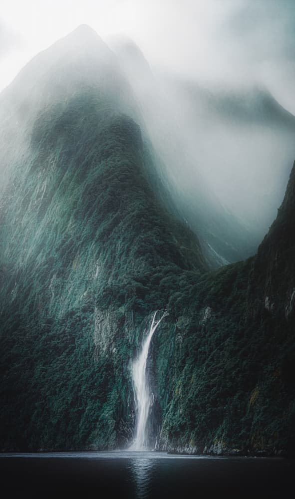 Waterfalls From Mountains by Gu and Hongchao — canvas wall art