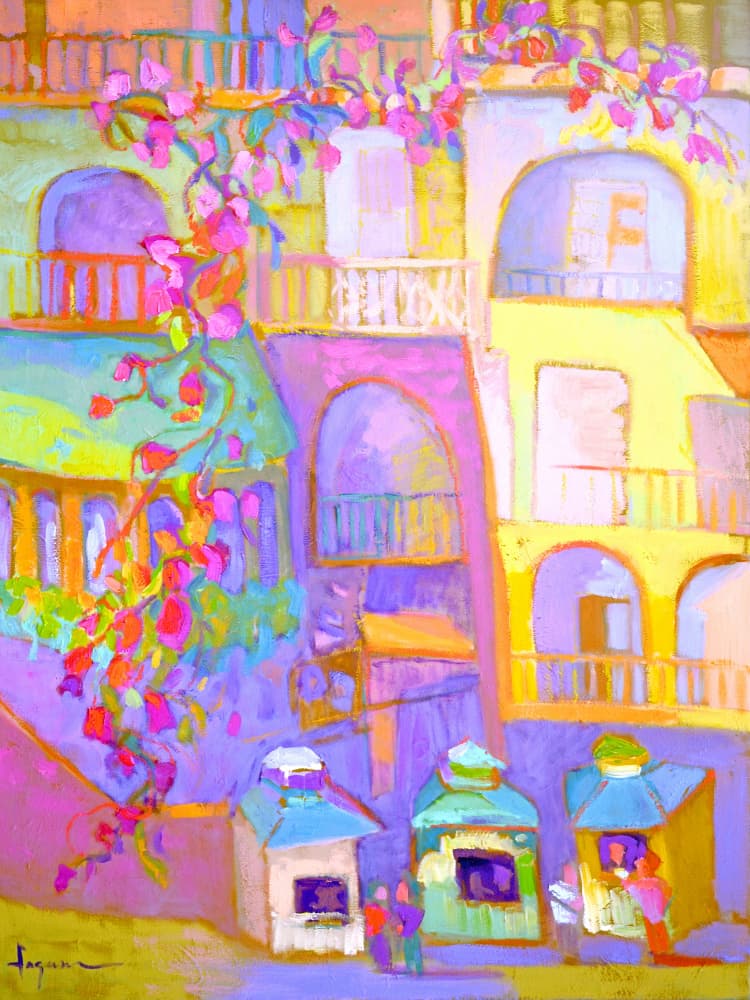 Vibrant Streetscape by Dorothy Fagan — canvas wall art