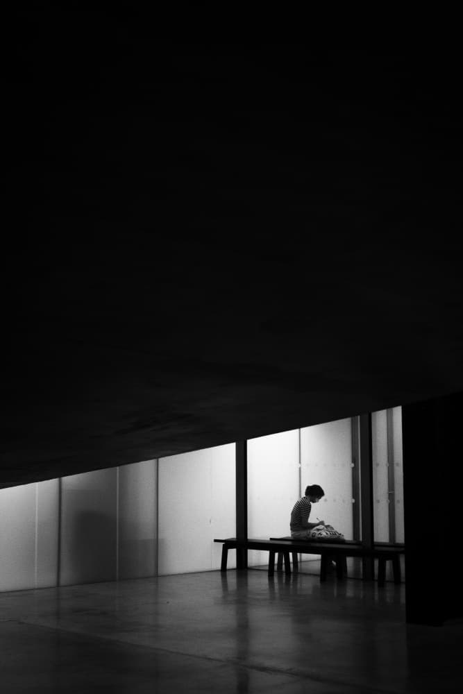 Quiet Figure Bright Space by Selaru Ovidiu — canvas wall art