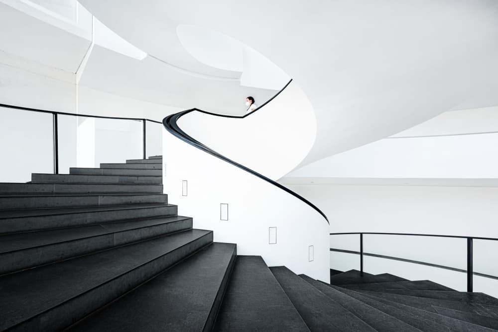 Architectural Spiral Ascent by fotomarion — canvas wall art