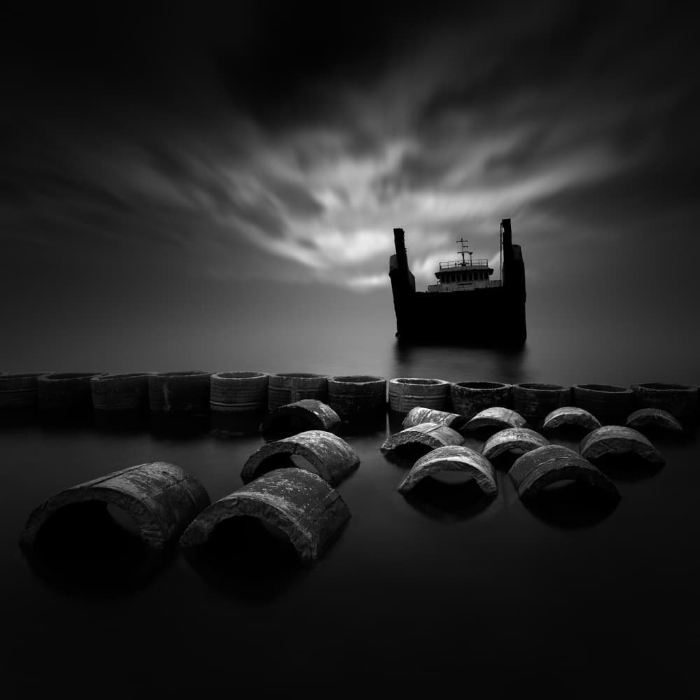 Silent Ship Dark Waters by Rony Tjayana — canvas wall art