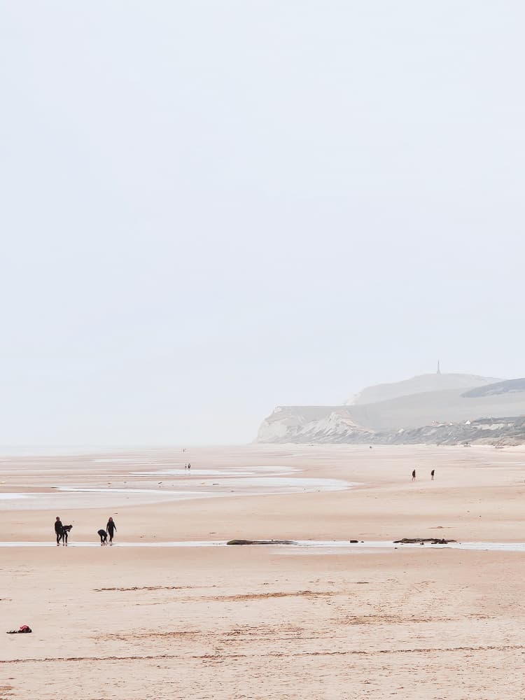 Peaceful Beach Stroll by Ohkimiko — canvas wall art