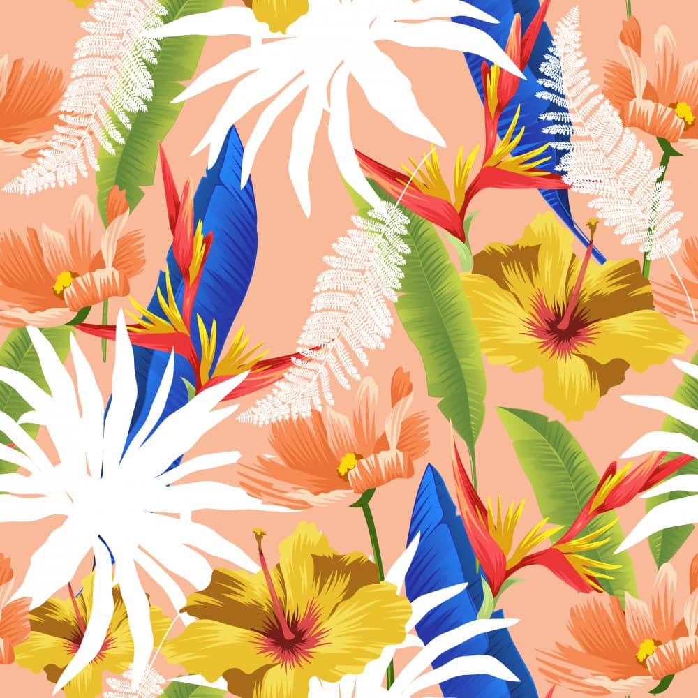 Vibrant Tropical Blooms by Uma Gokhale — canvas wall art