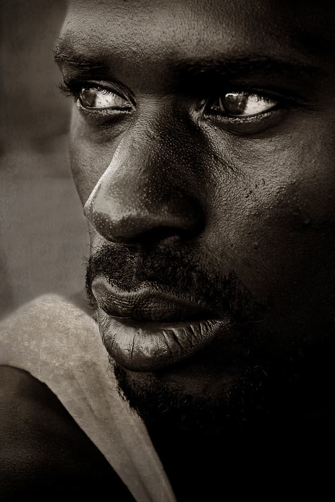 Pensive Man Portrait by Jan Scheunders — canvas wall art