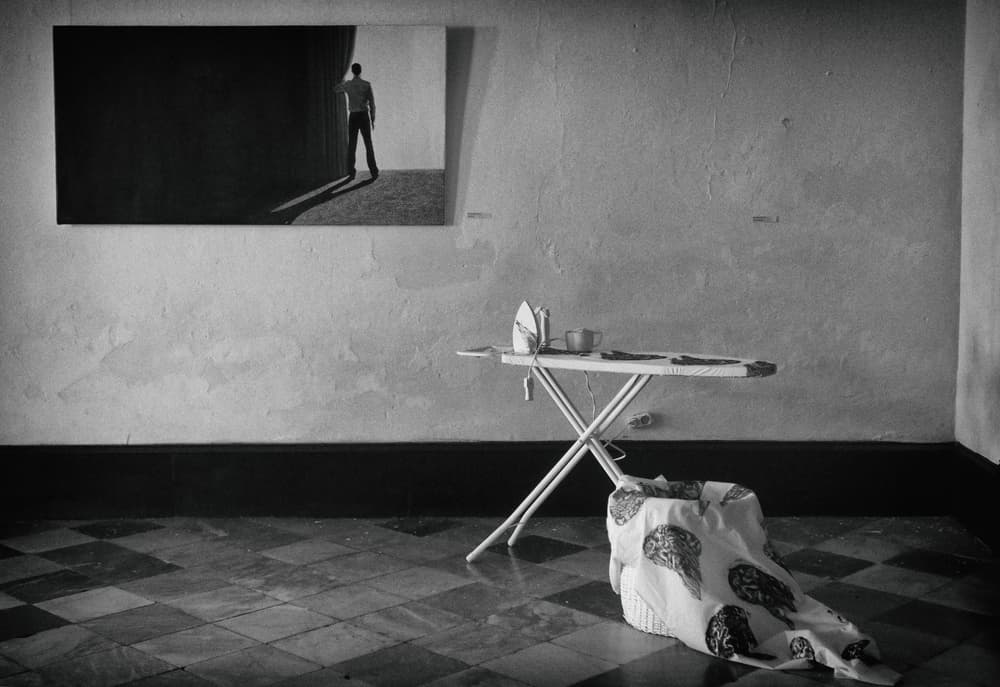 Ironing Board and Lone Figure by ihyabozkurt — canvas wall art