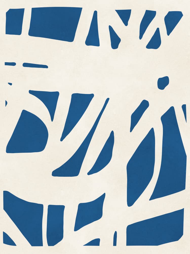 Organic Blue Abstraction by Vitor Costa — canvas wall art