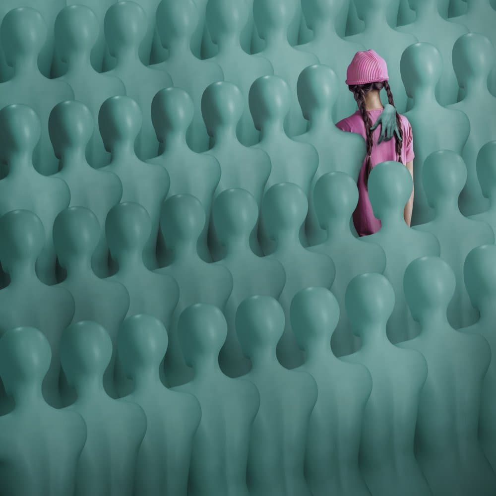 Pink Girl Standing Out by hardibudi — canvas wall art