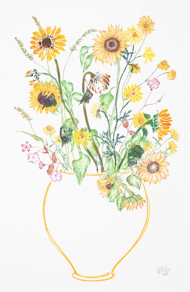 Cheerful Sunflower Bouquet by Mette Rix — canvas wall art