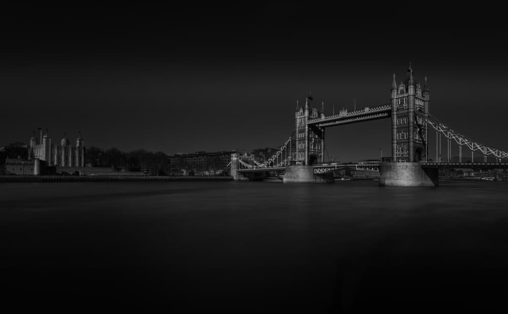 Tower Bridge London Monochrome by Jobin Mathew — canvas wall art