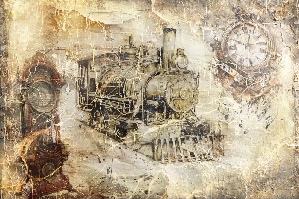 Vintage Train Time by Rafal Kulik — canvas wall art