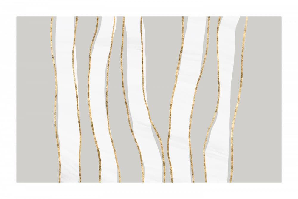 Gold And White Golden Waves by uplusmestudio — canvas wall art