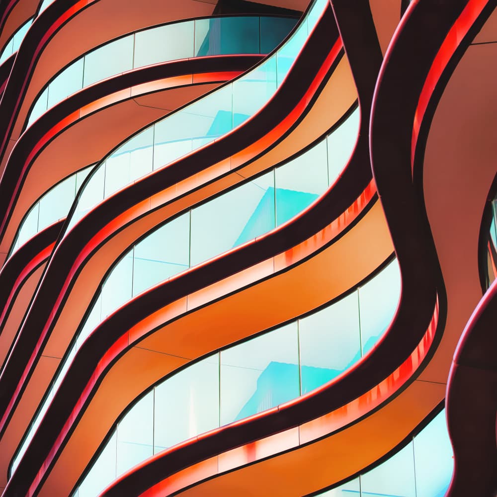 Modern Orange Wavy Facade by Bruno Flour — canvas wall art
