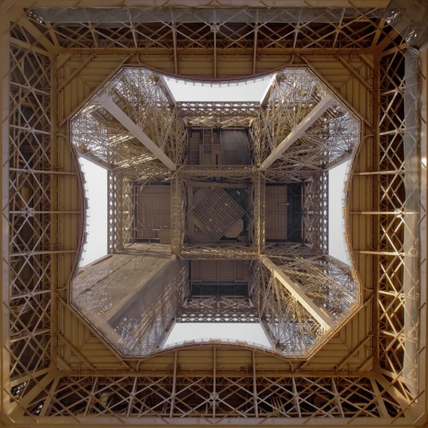 Eiffel Tower Upward View by Thomas LENNE — canvas wall art