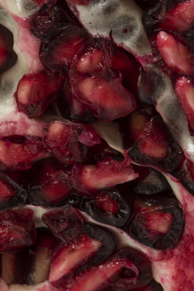 Juicy Red Pomegranate by Lynann Colligan — canvas wall art