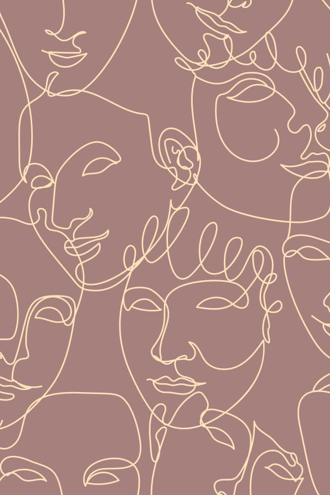 Diverse Line Faces by Anna Rose — canvas wall art