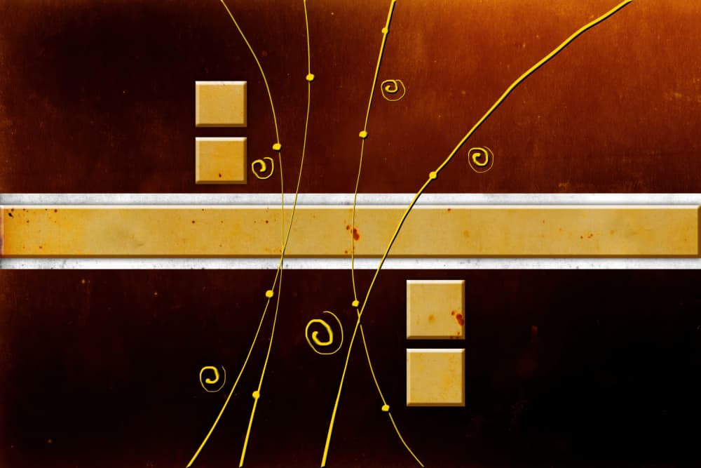 Abstract Gold Brown Lines by Rafal Kulik — canvas wall art