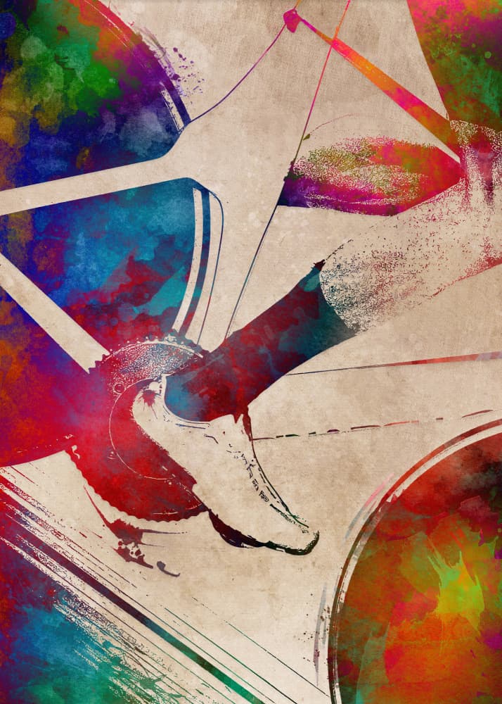Vibrant Cycling Action by Justyna Jaszke — canvas wall art