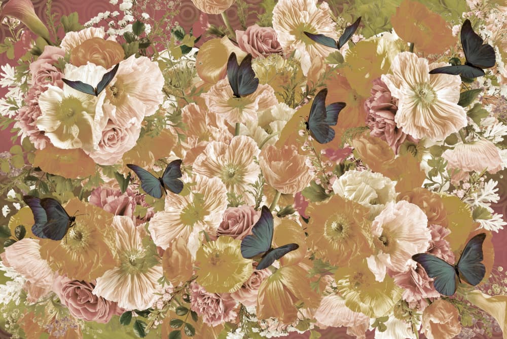 Lush Garden Butterflies by Sue Skellern — canvas wall art