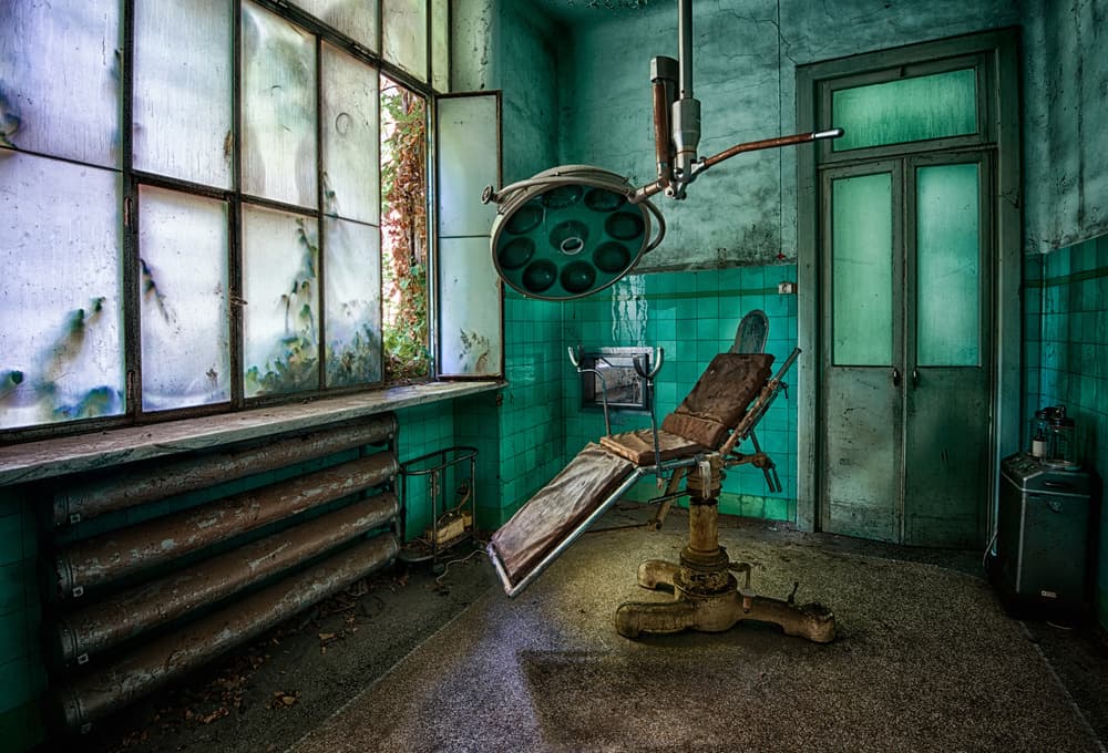 Eerie Operating Room by Luca Ulivi — canvas wall art