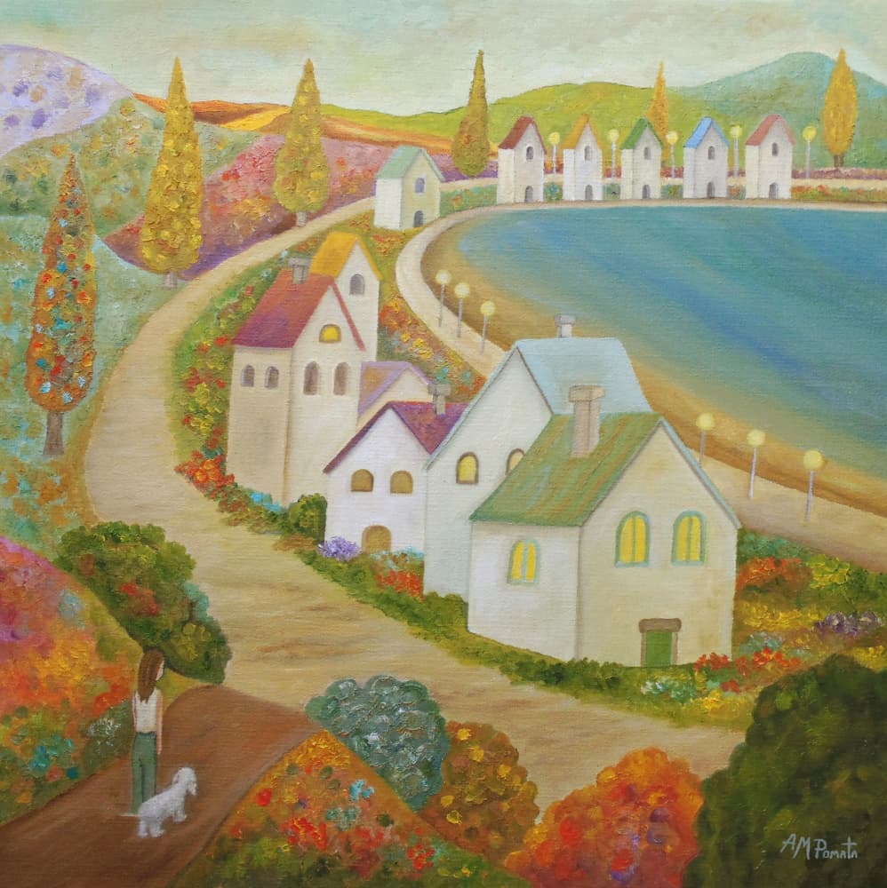 Idyllic Village Path by Angeles M. Pomata — canvas wall art