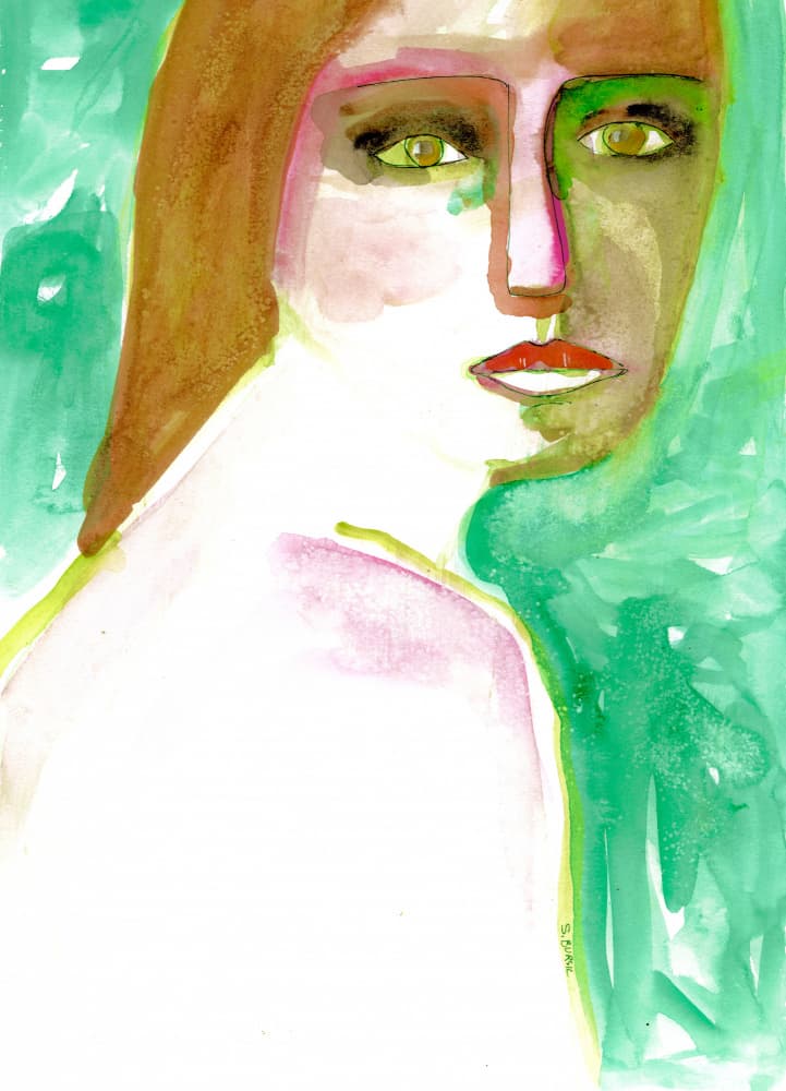 Green Eyed Woman by Sharyn Bursic — canvas wall art