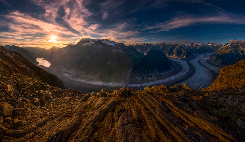Majestic Glacier Sunset by James S. Chia — canvas wall art