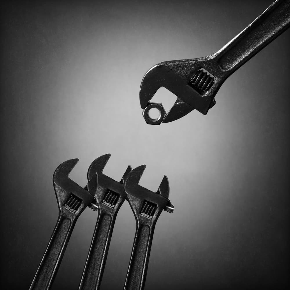Wrenches And Hex Nut by Victoria  Glinka — canvas wall art