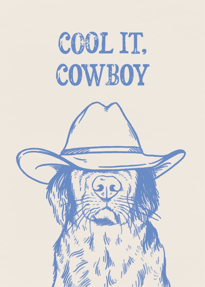 Cool It Cowboy Dog by Tara Royle — canvas wall art