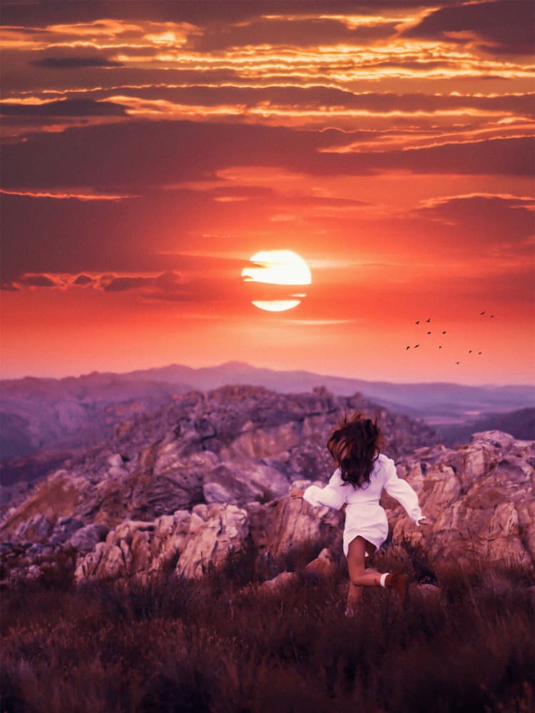 Joyful Run At Sunset by Ritvik takkar — canvas wall art