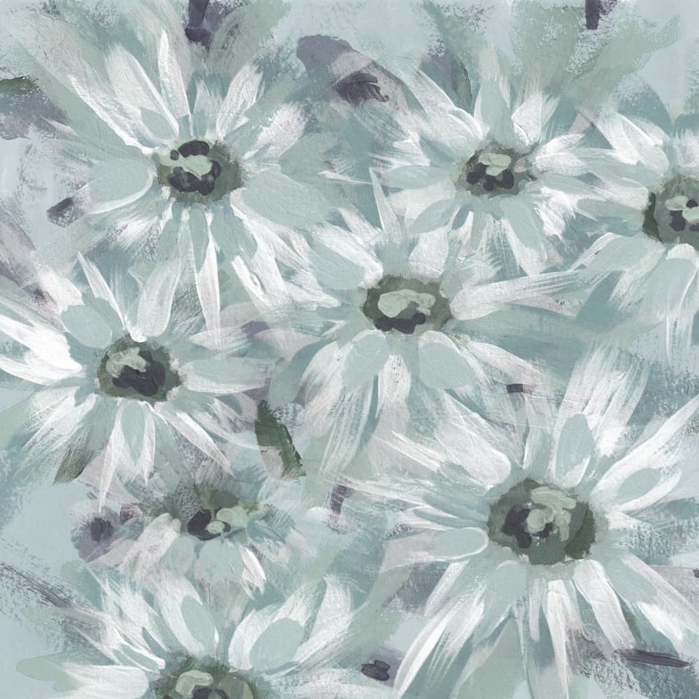 Soft Blue Daisies by Lori Ann Folz — canvas wall art