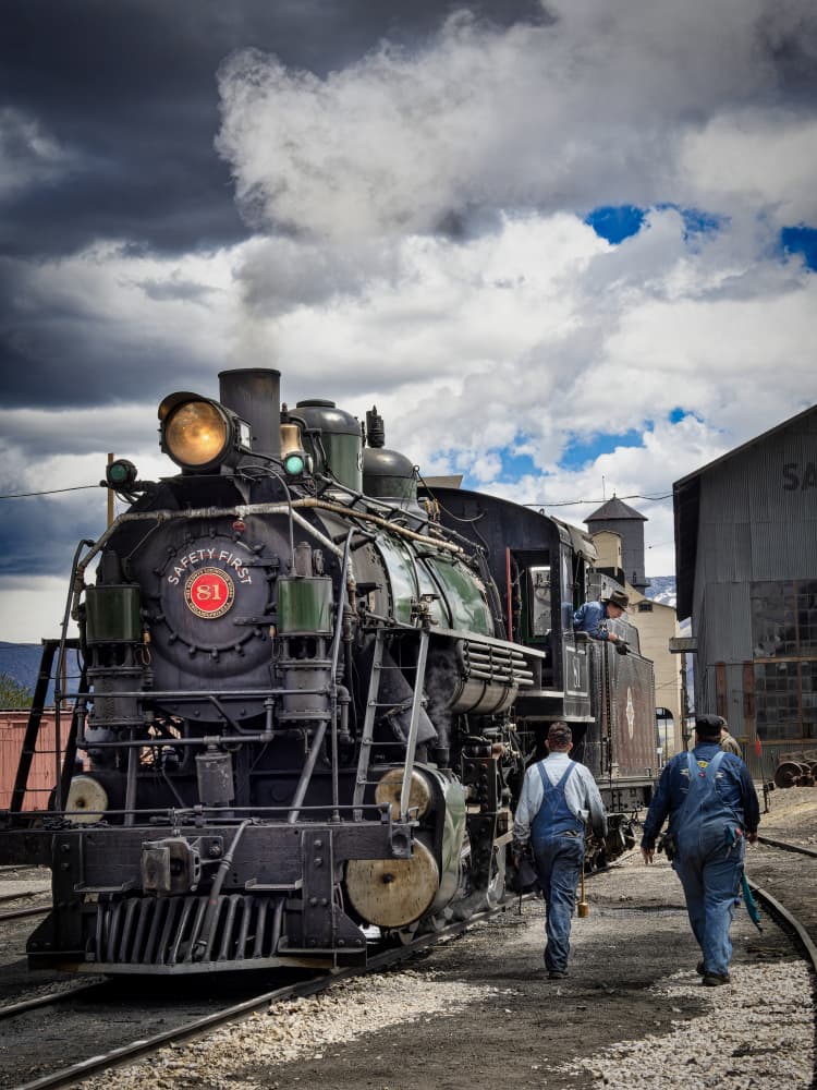 Steam Train with Crew by Ronald Scott Johnson — canvas wall art