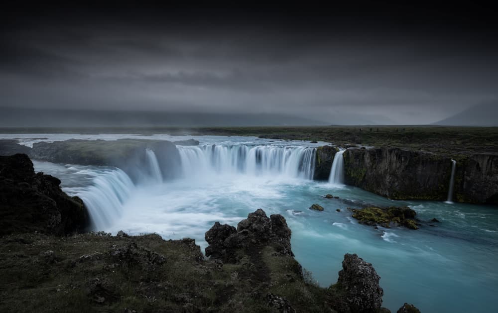 Moody Blue Waterfall by Andrea Auf dem Brinke — canvas wall art