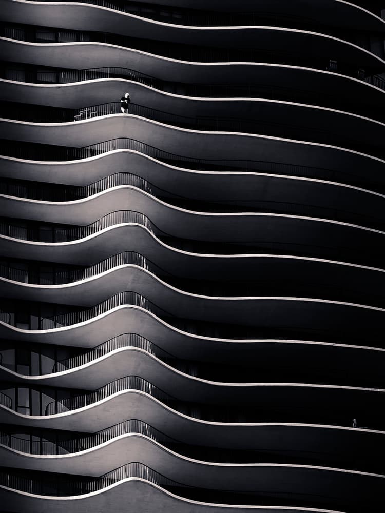 Wavy Building Balconies by Sanbao Zheng — canvas wall art