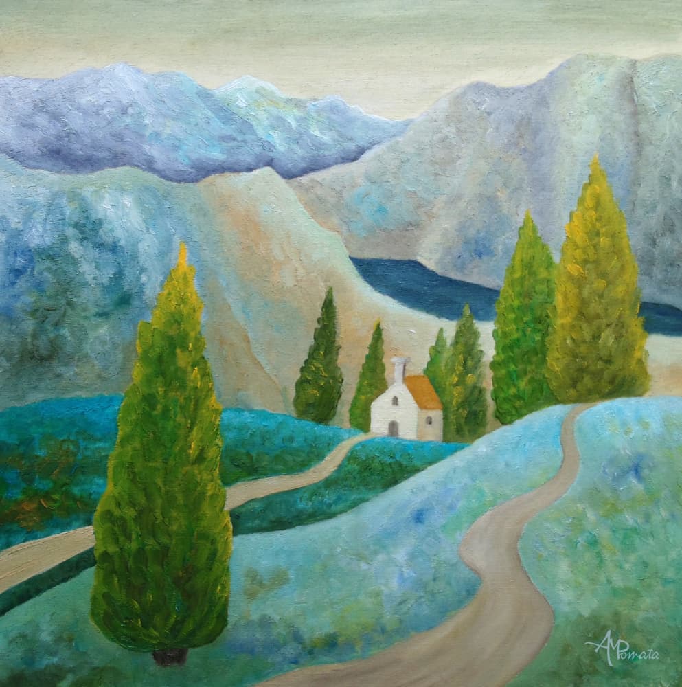 Serene Valley Church by Angeles M. Pomata — canvas wall art
