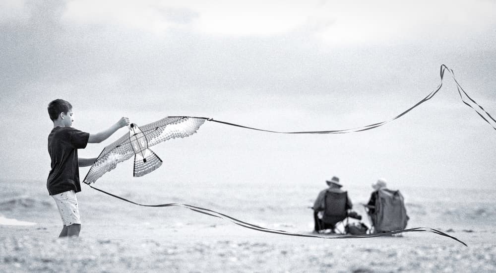 Boy and Eagle Kite by Catherine Wang — canvas wall art